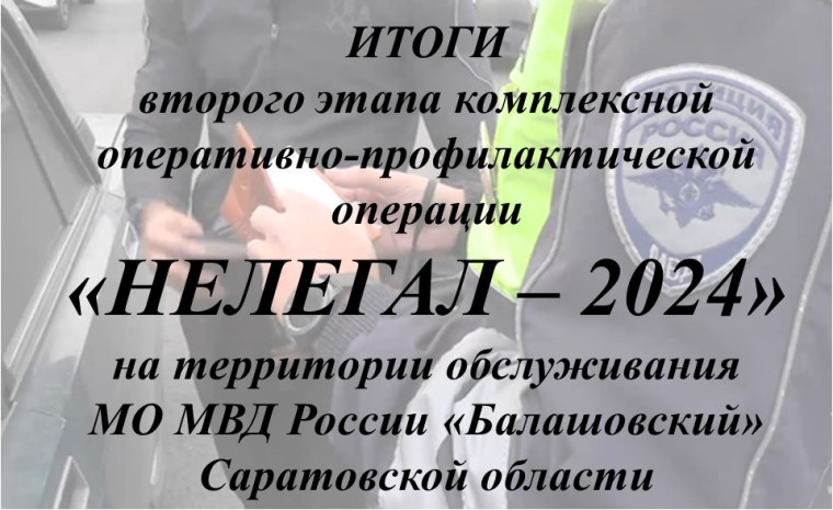 Подведены итоги второго этапа комплексной оперативно-профилактической операции «Нелегал-2024». Подведены итоги второго этапа комплексной оперативно-профилактической операции «Нелегал-2024».